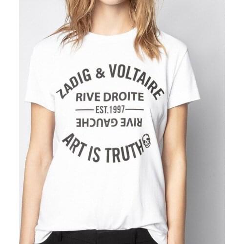 White Cotton O-Neck Women Summer Casual T-Shirt Female Brand Letter Print Fashion New Tees Ladies High Quality Split Top ML041