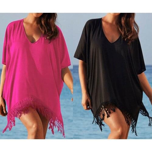 Hirigin Summer Dress 2019 Women Girl Plus Size Ladies Bikini Tassel Swimwear Swimsuit Cover Up Beach Dress Robe Femme
