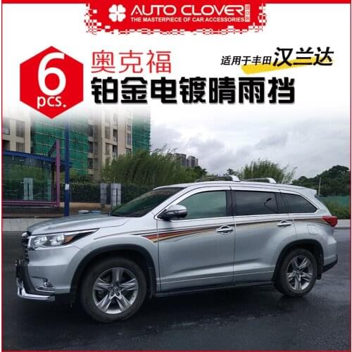 Chrome door visor side window deflector shade sun rain shield silver trips eaves for Toyota Highlander 2015-2020