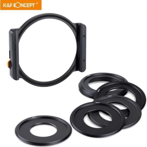 K&F Concept Square Filter Metal Holder + 8pcs Filter Adapter Rings for Camera Lens
