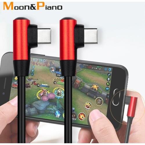 Double Type-c Cable 90 Degree Right Angle Elbow Data Cables 20V 3A 60W PD Fast Charging Type C To Type C Cord 0.2m 0.5m 1m 2m