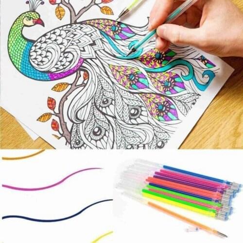 24/48 pcs/lot DIY Party Fluorescent Gel Pen Refills Multicolor Watercolor Brush Pen Refills Colorful Paintings Gift baby shower