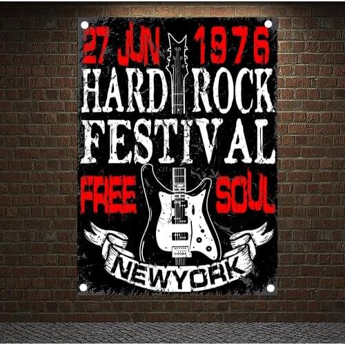 Classic Rock 'n' Roll Hip Hop Reggae Posters High Quality Four Holes Flag & Banner Office Music Studio Room Wall Decoration F56