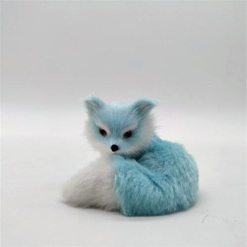 Small cute real life fox model plastic&furs blue fox doll gift about 8.5cm xf2718