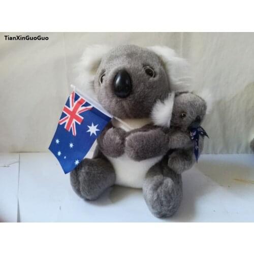 About 20cm lovely koala plush toy little baby koala on the back ,soft doll kids toy Christmas gift b1423