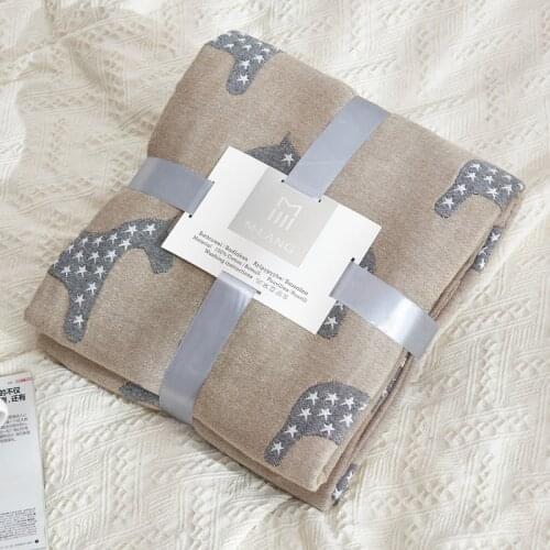 HPUTEXINE Muslin Blanket Bed Horse Design Sofa Travel Breathable Large Soft Throw Blanket Para 100% Cotton Summer Blanket