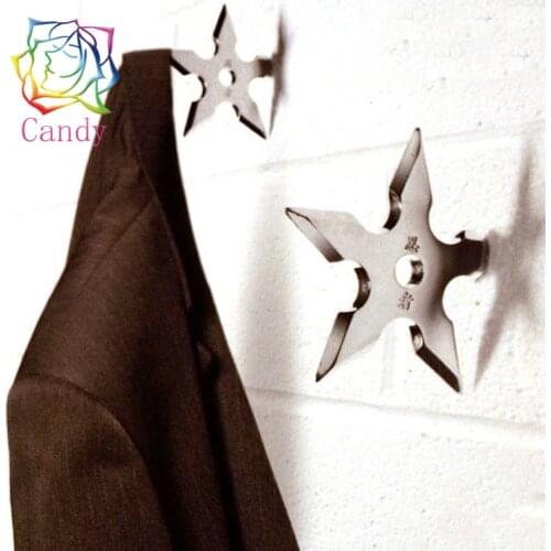 New arrival Ninja Star wall hanger Coat decorative hook Creative Ninja darts decorative Metal hooks for clothes wall coat hanger