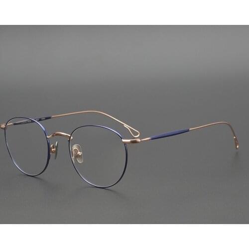 Original Quality Pure Titanium Multicolor Retro Round Glasses Men Women Handmade Super Light Frame Myopia Eyeglasses Oculos