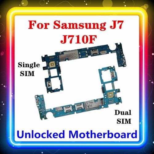 Original Motherboard For Samsung Galaxy J7 J710F J710FQ Mainboard Android Logic Board Single / Dual SIM J710F Motherboard