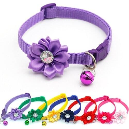 Flower Cats CollarsVelvet Collar Pour Chat Flower Cat Collar Pour Chat Necklace For Cat Luxury Dog Accessories Kitten Collar