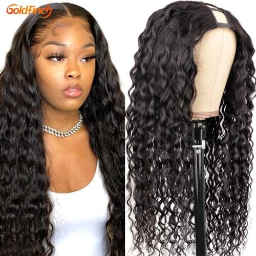 Water Wave U Part Wig Human Hair for Black Women 2x4 UPart Water Wave Remy Human Hair Wig Brazilian Glueless Clip In Machine Wig