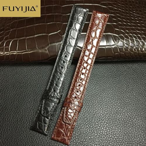 FUYIJIA Soft Crocodile Skin Watchbands Men Women Custom PORTOFINO Strap 20MM 22MM Top Brand Belt Genuine Alligator Watch Band 19
