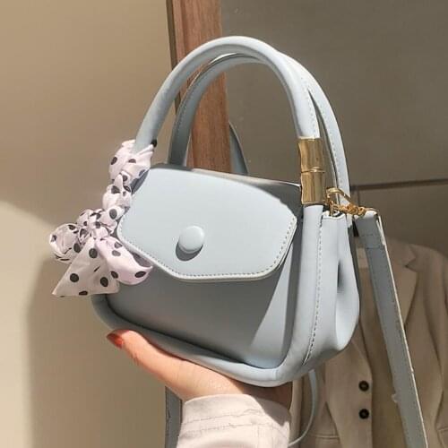 Luxury Brand Female Ribbon Tote Bag 2021 Summer New High Quality PU Leather Women Designer Handbag Chain Shoulder Messenger Bags