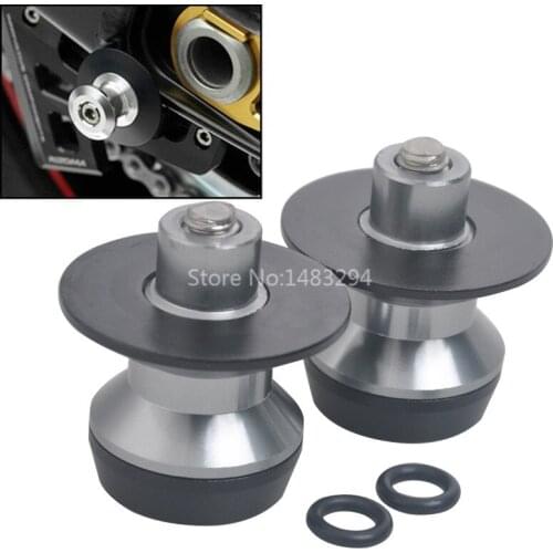 Silver Swingarm Stand Pivot Spools Sliders Auxiliary Lifting Screws Kit Universal Fit 10MM Thread Bolt Motorcycles