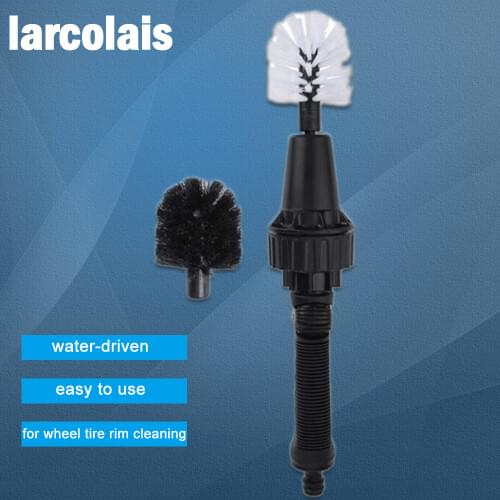 Car Wash Brush Clean Wash Tools Water-driven Rotating Cleaning Brush For Car Motorcycle Bicycle Wheel Tire Rim Brush