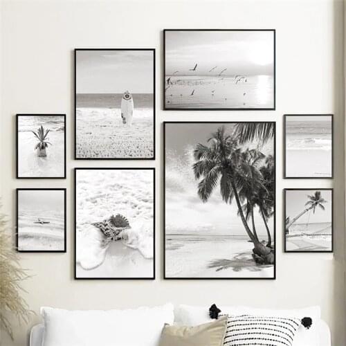 Nordic Black And White Scenery Picture Wall Art Canvas Painting Landscape Poster And Print For Scandinavian Dormitory Home Decor