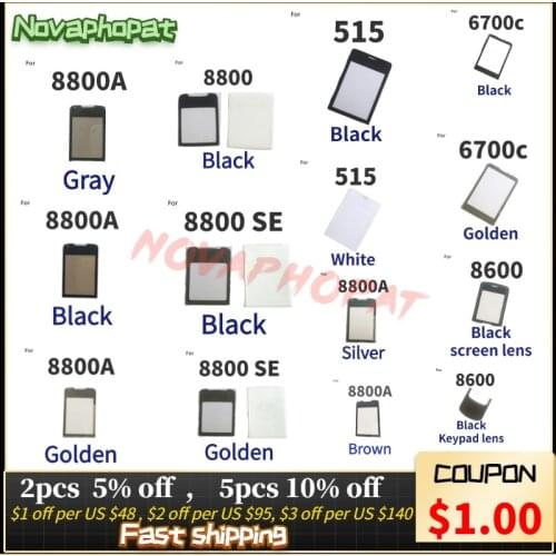 Novaphopat Glass Mirror Screen For Nokia 8800SE 8800 SE Sirocco 8800 Arte 8600 515 6700 6700C Glass LCD Screen Keypad Lens Panel