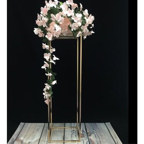 2019 new style Wedding Metal Gold Color Flower Vase Column Stand for Wedding Centerpiece Decoration