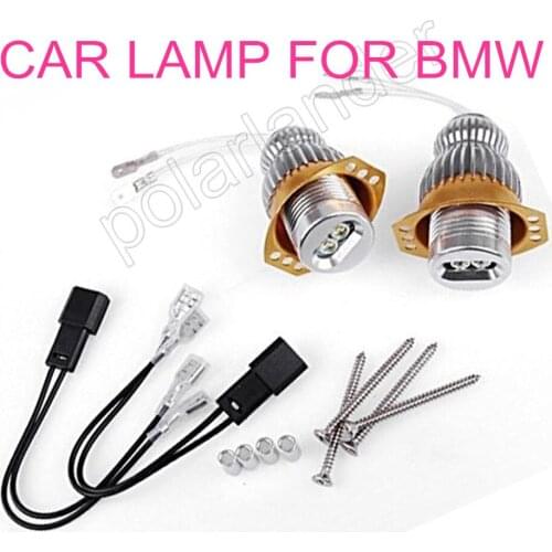 For E90 E91 3 Series No Error LED Marker Halo Ring Lamps White 1Pair 10W Angel Eye Lights