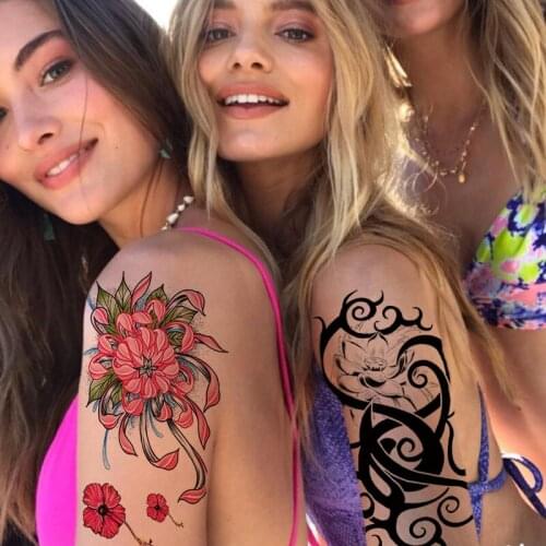 Waterproof Temporary Tattoo Sticker Sexy Flower Totem Fashion Tattoo Colorful beautiful Body Art Fake Tatoo For Women Men