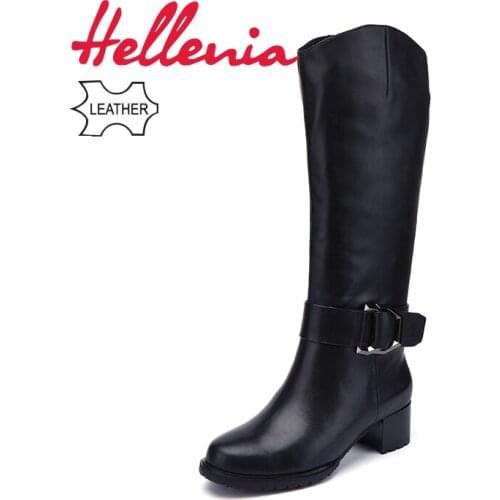 Hellenia shoes woman zapatos de mujer botas mujer botas mujer invierno 2019 chaussures femme High Quality Genuine Leather Boots