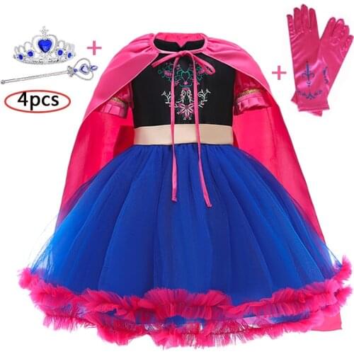 Winter New Children Clothes Shawl Princess Dress Christmas Evening Dress Baby Kids Clothing Dresses For Girls Four-Piece Suit