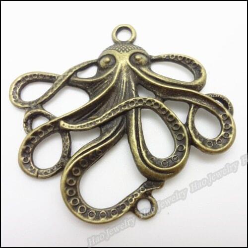 14pcs Vintage Charms Octopus Pendant Antique bronze Fit Bracelets Necklace DIY Metal Jewelry Making