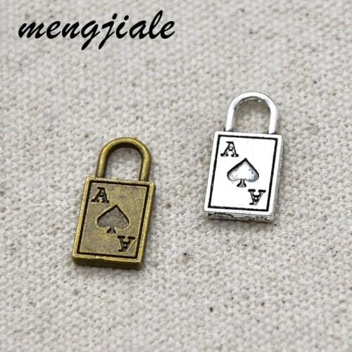 20pcs metal alloy card poker charms fit DIY Handmade Jewelry accessories 19*9mm