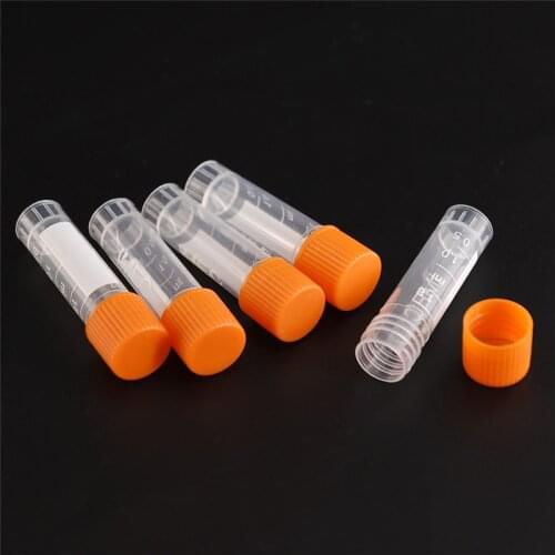 20pcs PP Lab Analysis Freezing Tubes Graduation Centrifuge Tube Volume Vials Bottles With Screw Cap