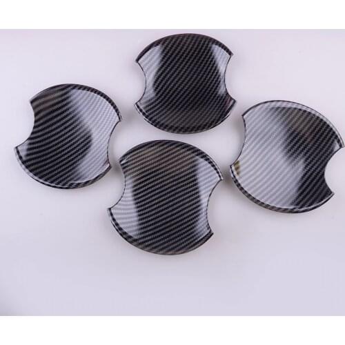 4Pcs ABS Carbon Fiber Style Outside Door Bowl Cover Trim Cap Fit for Honda Civic 8th 2006 2007 2008 2009 2010 2011