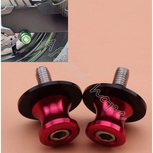8mm Motorcycle Street Racing Road Bike Anodized Swingarm Slider Spools Stand Screws Red Universal Fit for Honda CBR600RR