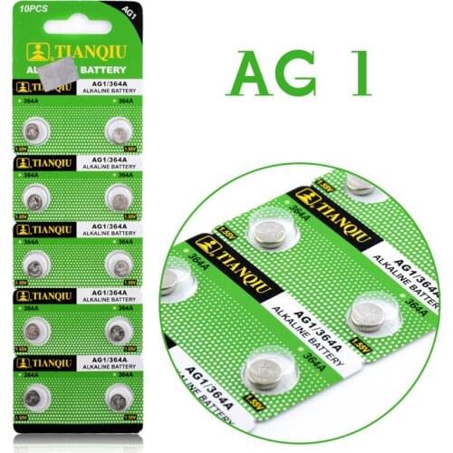 AG1 100% Brand New 10pcs/lot LR60 164 GP364 Alkaline Button Coin Cell Battery For Watches Toys Etc EE6202 53% off