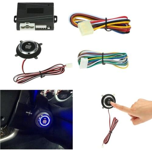Car alarm Auto Engine Push With Auto Start Stop Button Ignition Remote Starter for starline Central Locking with Remote Control