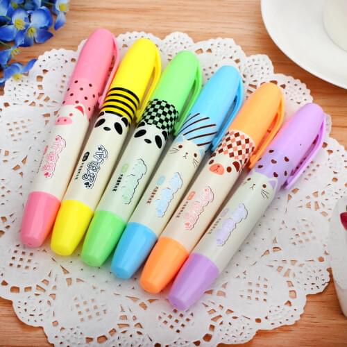 Large Capacity Color Highlighter Pen Student Marking Scribble Pen Promarker Marker Subrayadores Colores Rotuladores