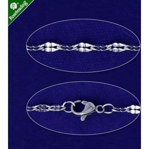 20"(51mm) Stainless steel chain With Stainless Steel Lobster Claw Clasp mens womens jewellery,sold 5pcs/lot