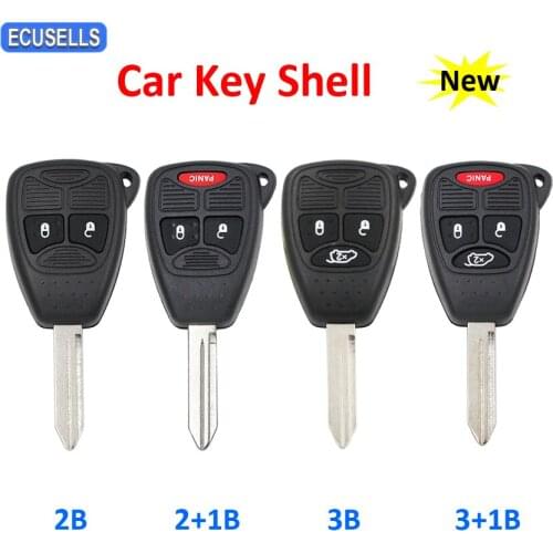 2/3/4 Button Remote Car Key Shell Case Housing for Chrysler 200 Sebring PT Cruiser Pacifica for Dodge for Jeep ( Small Button )