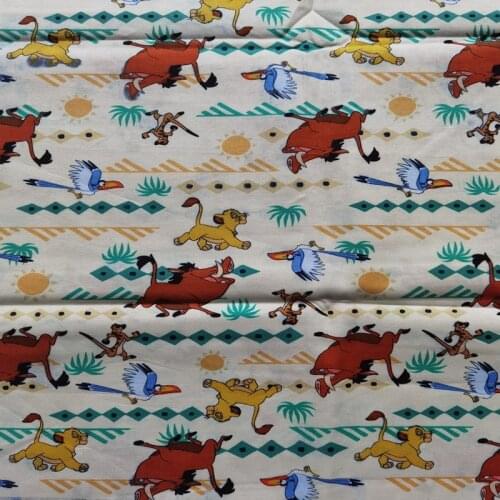 Disney The Lion King Print 100% Cotton Fabric for Boy Clothes Hometextile Cushion Cover Backpack Needlework DIY