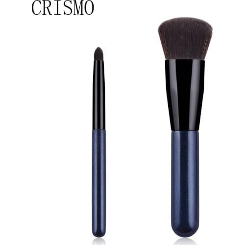 CRISMO 2Pcs Makeup Brush Set Nylon Hair Flat Foundation Brush Make-Up Brushes Cosmetic Face Powder Makeup Beauty Tool Blush