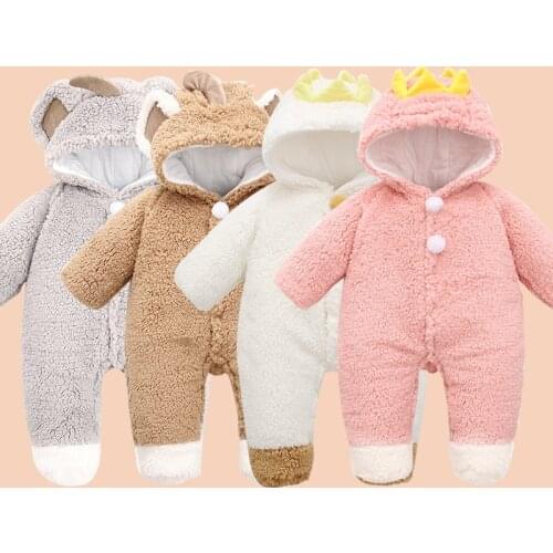 Baby Onesies Boy Girl Dinosaur Animal Cosplay Outfits Newborn Snowsuit Flannel Hooded Jumpsuit Winter Warm Fleece Infant Rompers