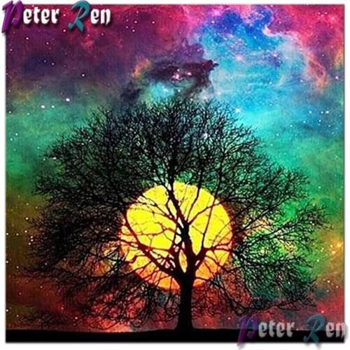 Diy Diamond Painting Scenic rainbow 5d Full diamant Embroidery Mosaic Sale Landscape Picture Sun tree daimond Decoration paiting
