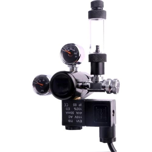 Aquarium CO2 Regulator Single Stage Dual Gauge Fish Plant Tank Solenoid Check Bubble Counter