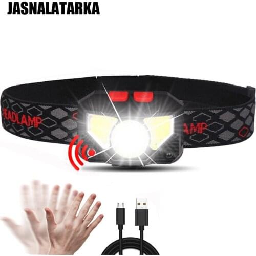 Induction LED Headlamp USB Rechargeable Motion Sensor Head Lamp Inductive Outdoor Hiking Camping Headlight Head Torch Lantern