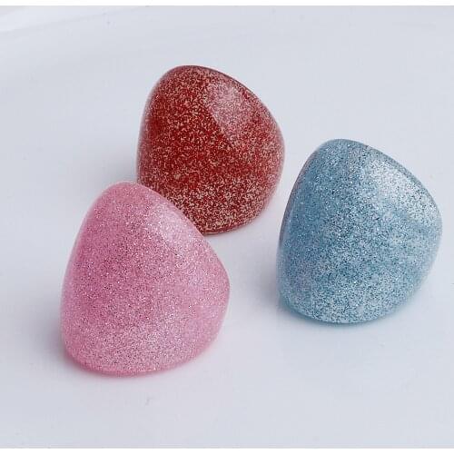 FishSheep Big Geometric Resin Transparent Rings For Women Girls Large Round Acrylic Glitter Finger Ring Fashion Party Jewelry