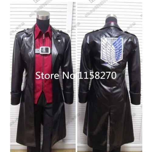 Attack on Titan Eren Levi Faux Leather Cosplay Costume
