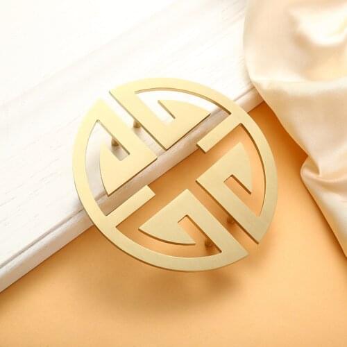 Brass Semi-circular Pulls Brass Wardrobe Cabinet Door Handles New Chinese Half-moon Cabinet Handles