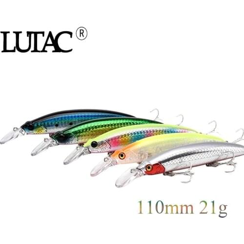 Lutac High Quality Artificial Bait Floating Minnow Lure Treble Hooks Seabass Fishing Tackle