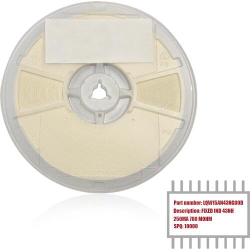 My Group Asia 10000PCS LQW15AN43NG00D Wirewound Unshielded 0402 FIXED IND±2% 43NH 250MA 700 MOHM Inductors in Stock