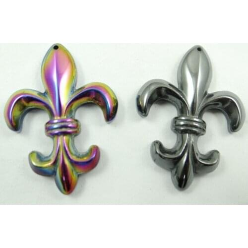 Natural Quartz crystal Titanium Hematite hand-Carved anchor Gem pendant for diy jewelry making necklace Accessories3pcs