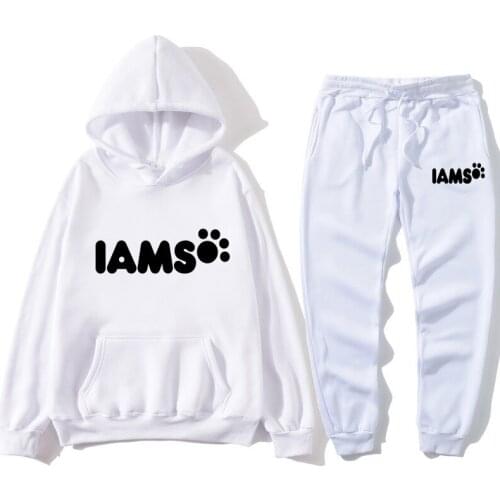 Autumn New Men\\women Sports Suit Printed Hooded Sweater + Pants Fashion Sports Ladies Leisure Suit Outdoor Jogging 2 Pieces