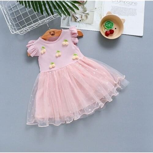 1-5Y Grils Cute Clothing For Girls Wedding Party Dress Summer Kids Girls Princess Dress Children Girls Lace Dress